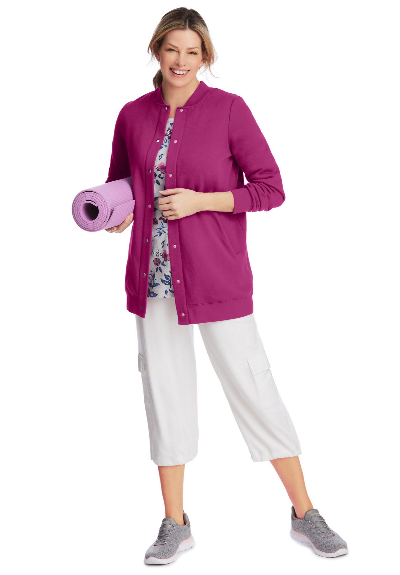 Fleece Baseball Jacket, , alternate image number 5