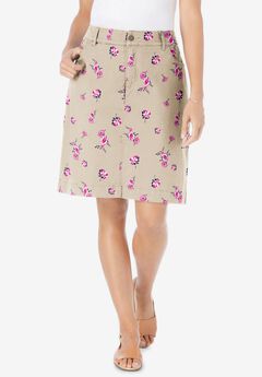 Adjustable Waist Chino Skort