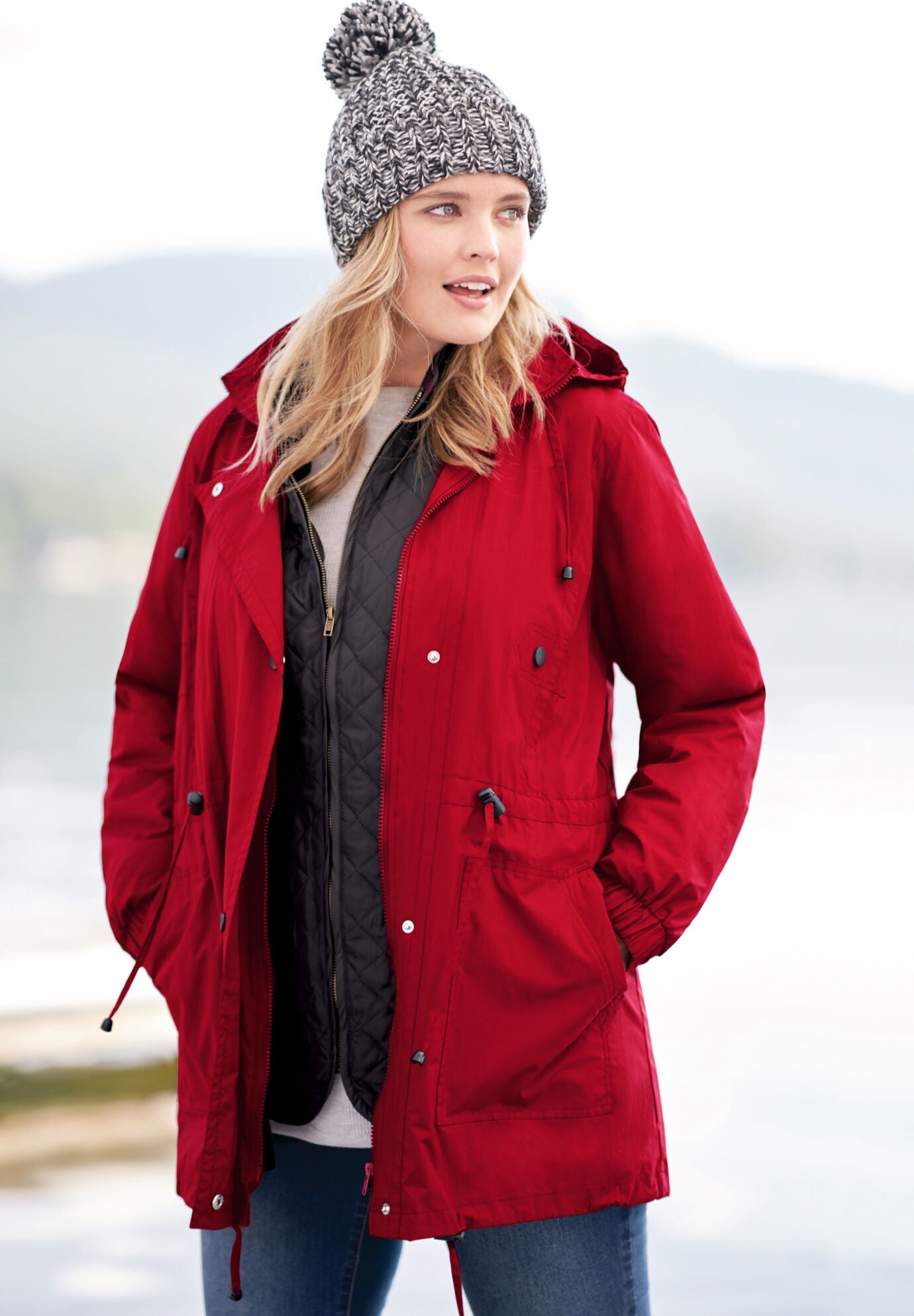 Woman within taslon anorak top