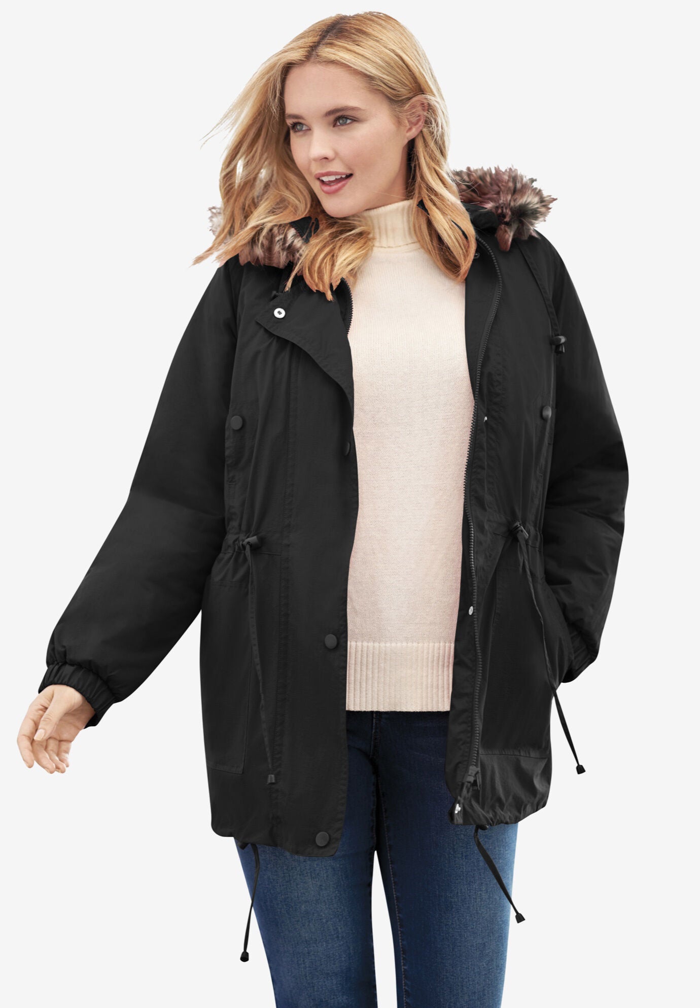 Woman within anorak cheap