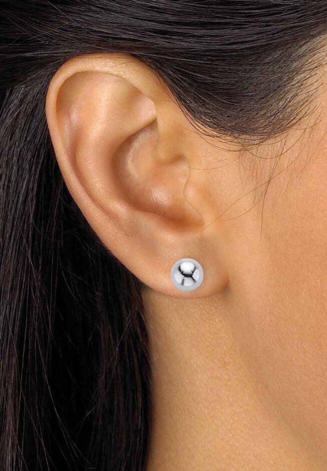Silver Tone Crystal Stud 9-Piece Earring Set, , alternate image number null