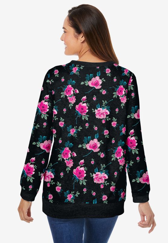 Woman Within Womens Plus Size French Terry Quarter-Zip Sweatshirt SWEATSHIRT
