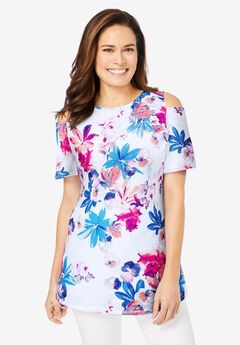 Short-Sleeve Cold-Shoulder Tee