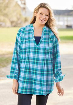 Flannel Tunic With Layered Look