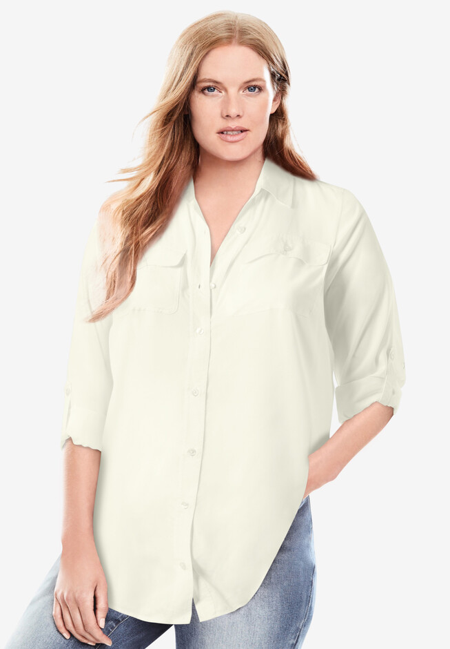 Utility Button Down Shirt | Woman Within