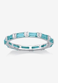 Sterling Silver Simulated Birthstone Eternity Ring
