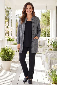 Marled Jacket Duster Sweater