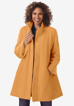 Fleece Swing Funnel-Neck Coat