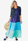 Color Block Tiered Dress, , alternate image number null