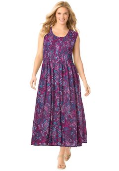 Pintucked Sleeveless Dress
