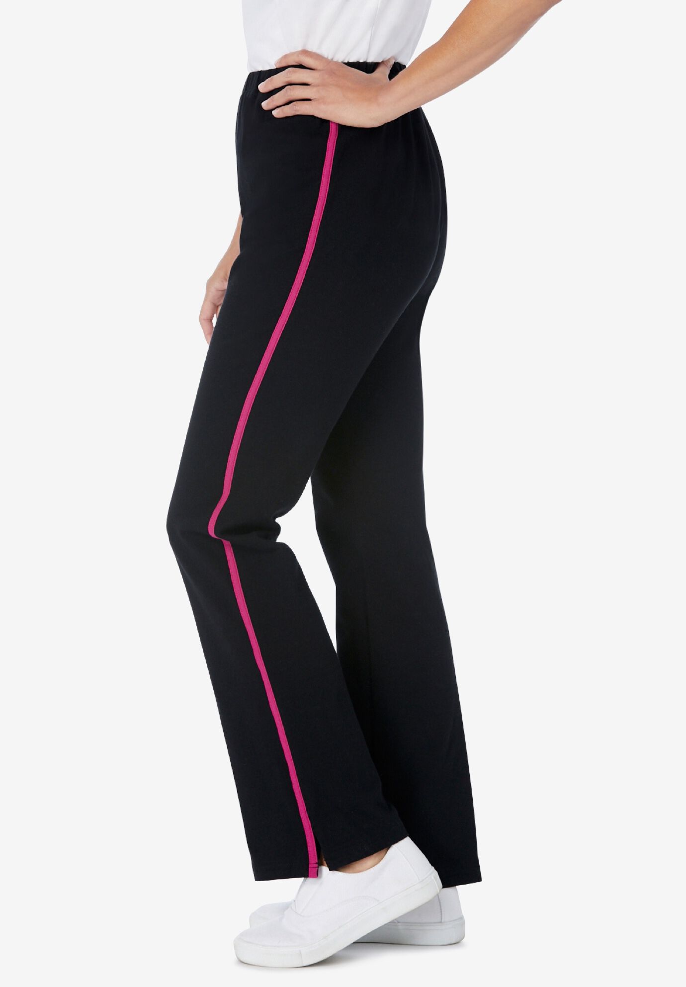 Yoga pants with side stripe clearance