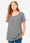 Perfect Short-Sleeve Scoop-Neck Tee, MEDIUM HEATHER GREY, hi-res image number null