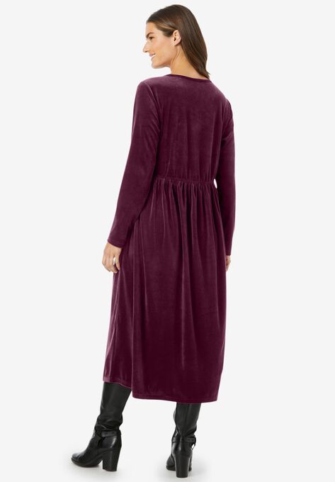 21-Button Velour Dress, , on-hover image number null