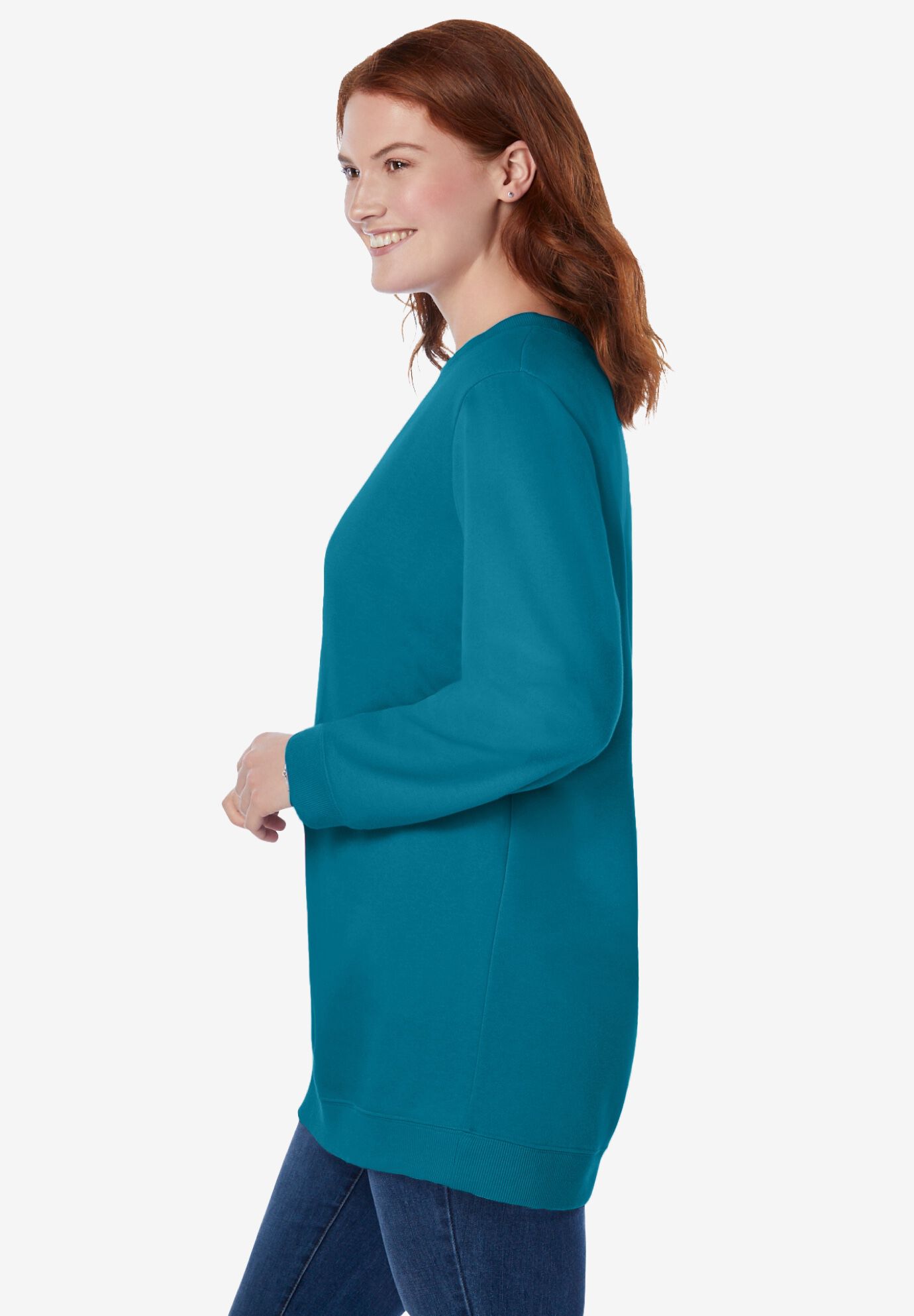 Woman within fleece sweatshirt 2025