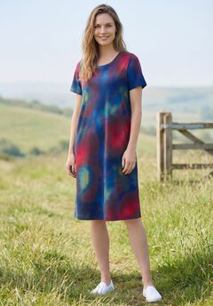 Perfect Short-Sleeve Crewneck Tee Dress