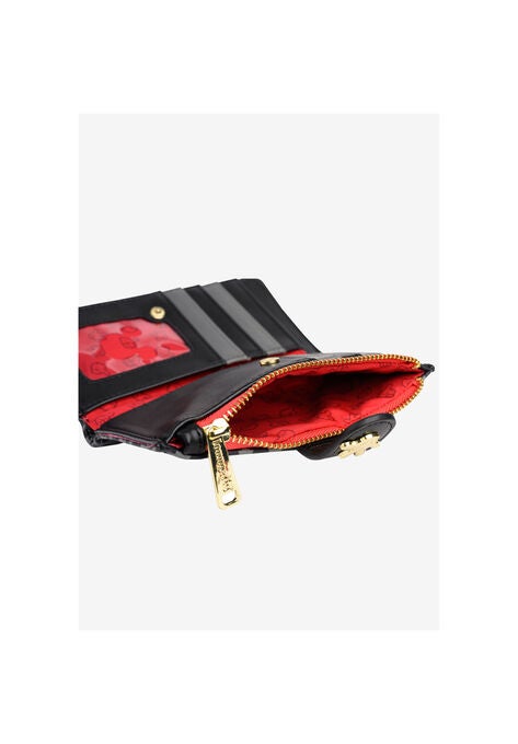 Loungefly X Disney Women'S Mickey Mouse Snap Flap Wallet Black Red Icons Wallet, , alternate image number null