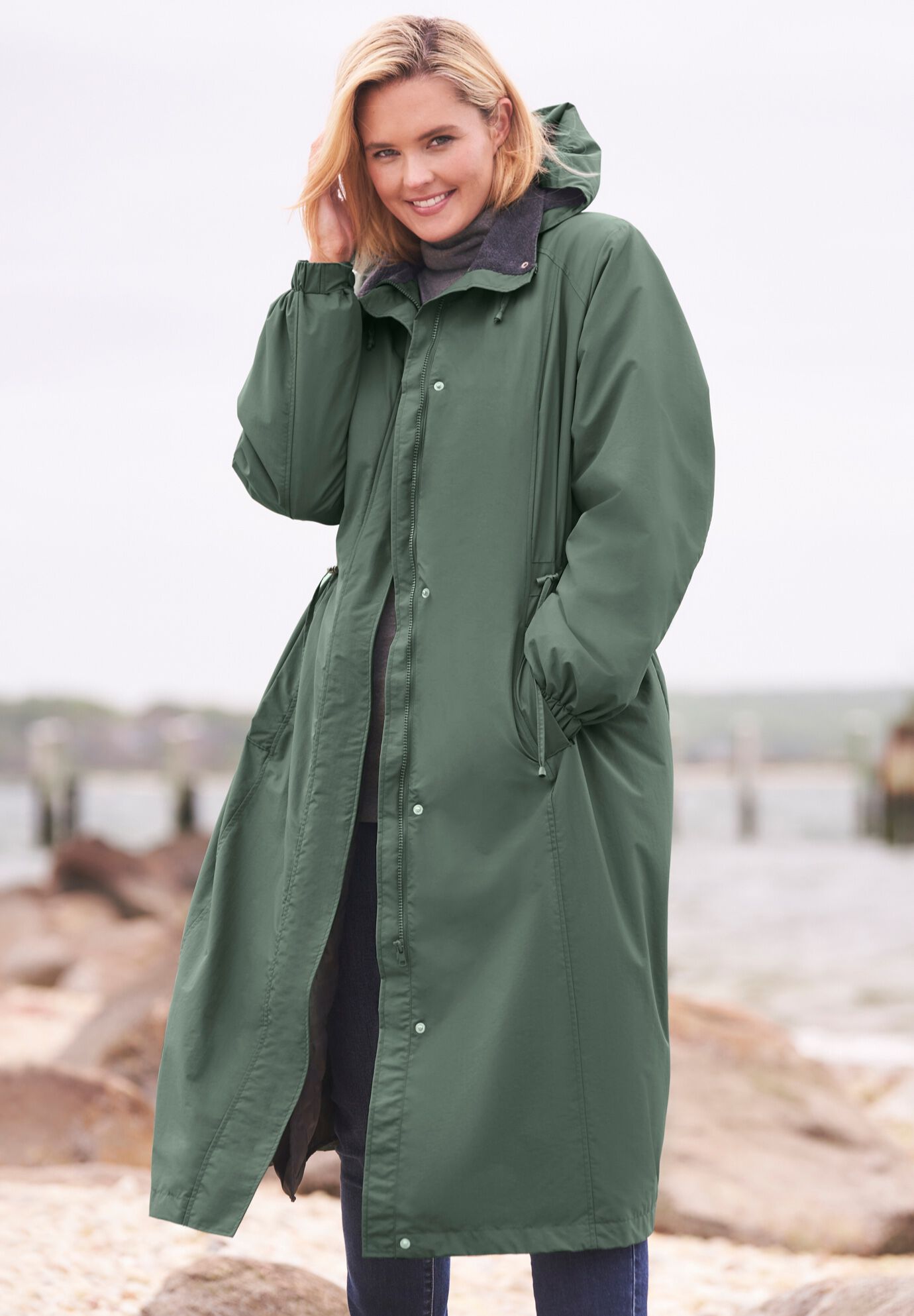Detachable hood showerproof cotton swing coat 2025