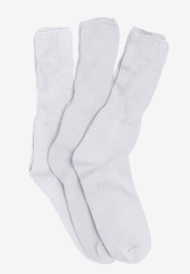 3-Pack Cotton Crew Socks , WHITE PACK, hi-res image number null