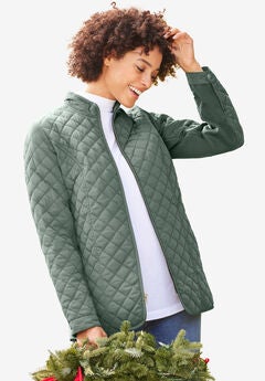 Zip-Front Quilted Jacket