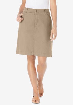 Adjustable Waist Chino Skort