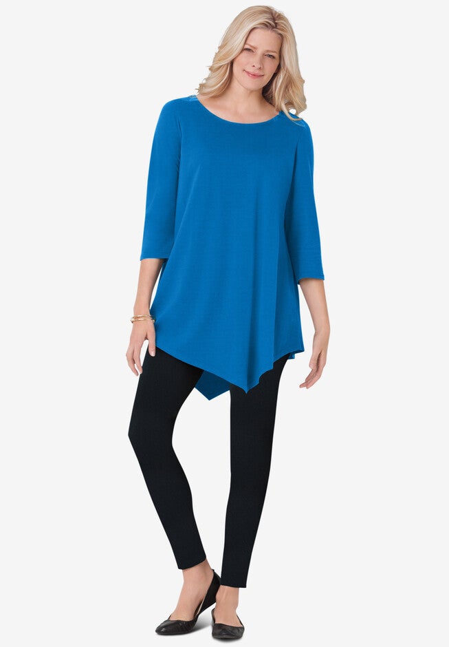 Asymmetrical Hem Tunic, BRIGHT COBALT, hi-res image number 0