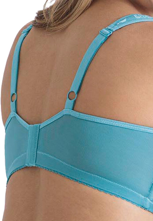 Full Coverage Lace Trim Bra, , alternate image number 1