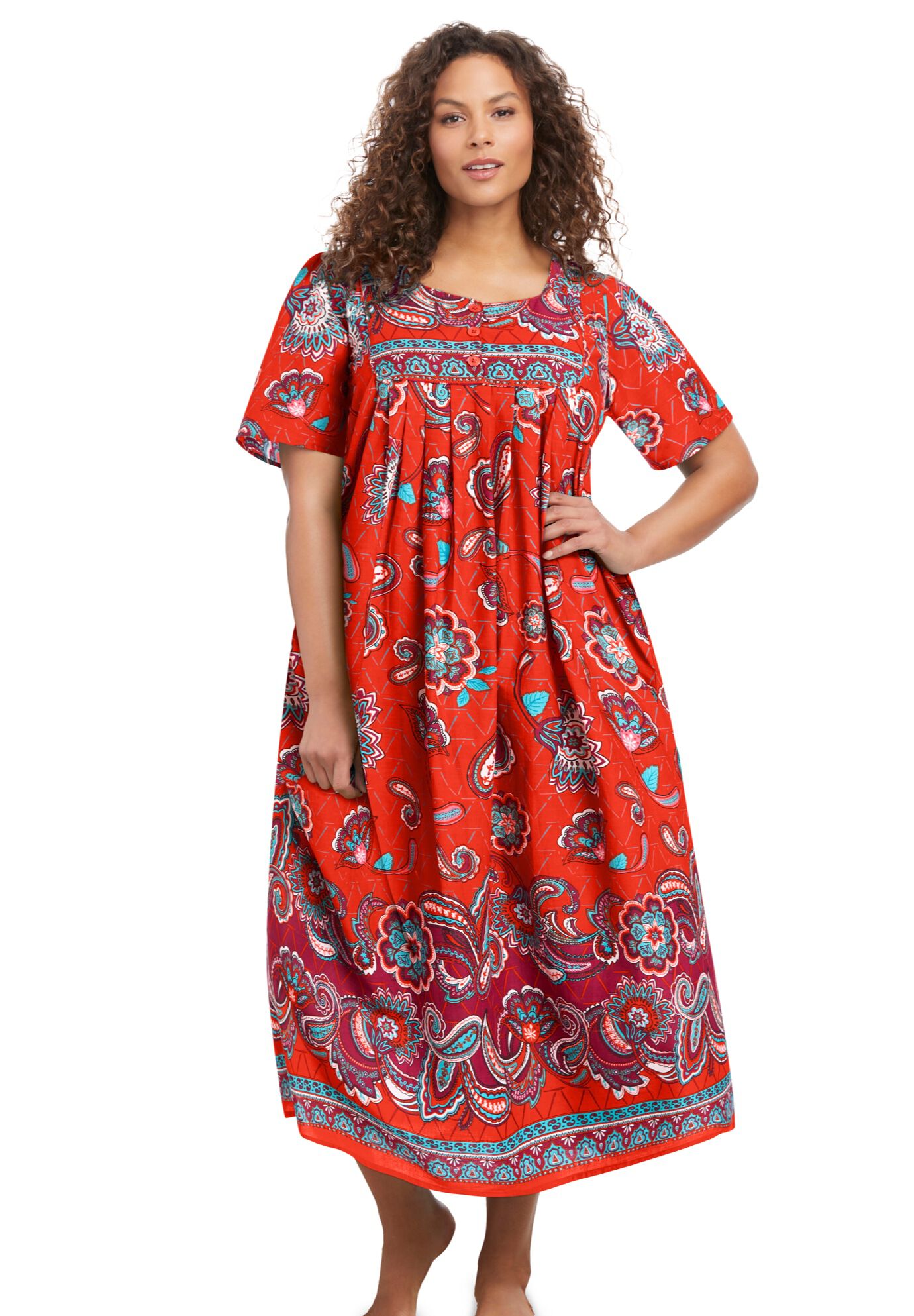 Woman within shop lounge dresses