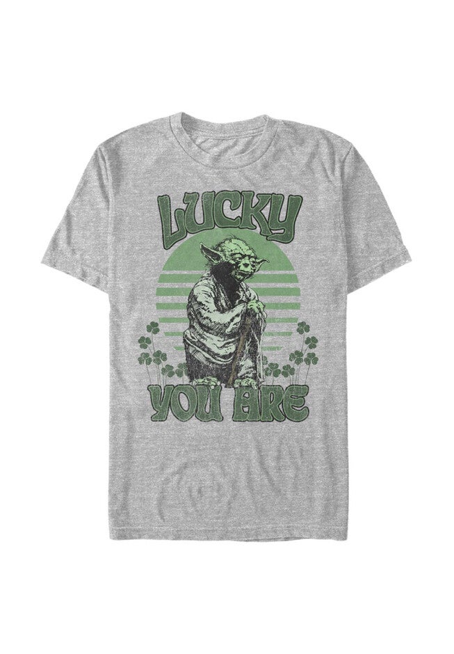 Lucky Is Yoda Relaxed Fit Boyfriend T-Shirt, ATHLETIC HEATHER, hi-res image number null