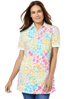 Perfect Printed Short-Sleeve Polo Shirt
