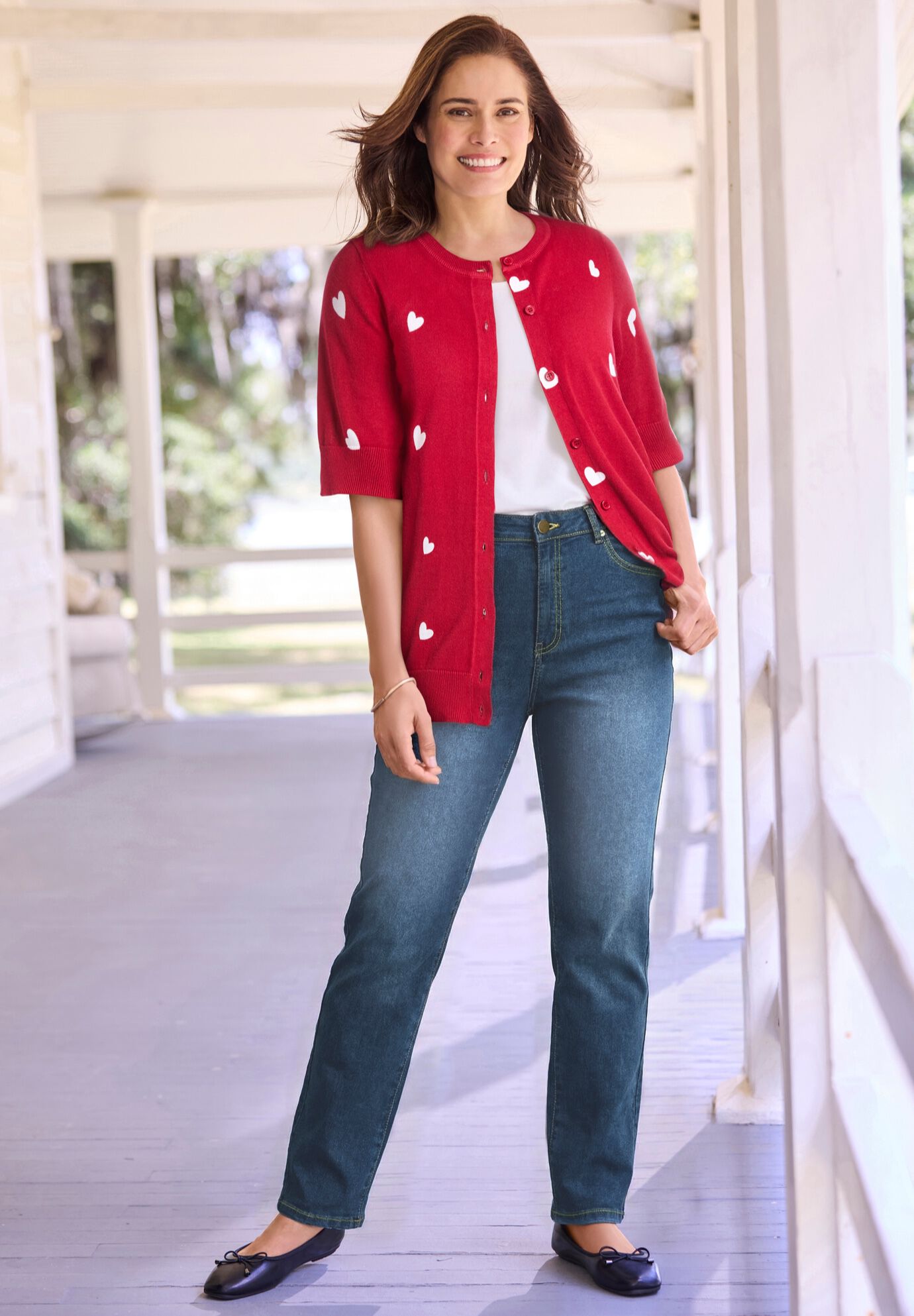 Stretch Straight-Leg Clean Jeans, , alternate image number 3
