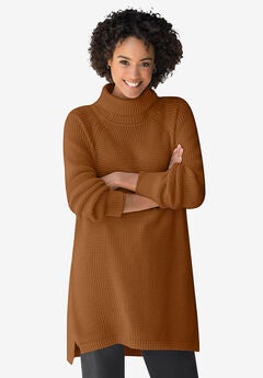 Waffle Knit Turtleneck Sweater