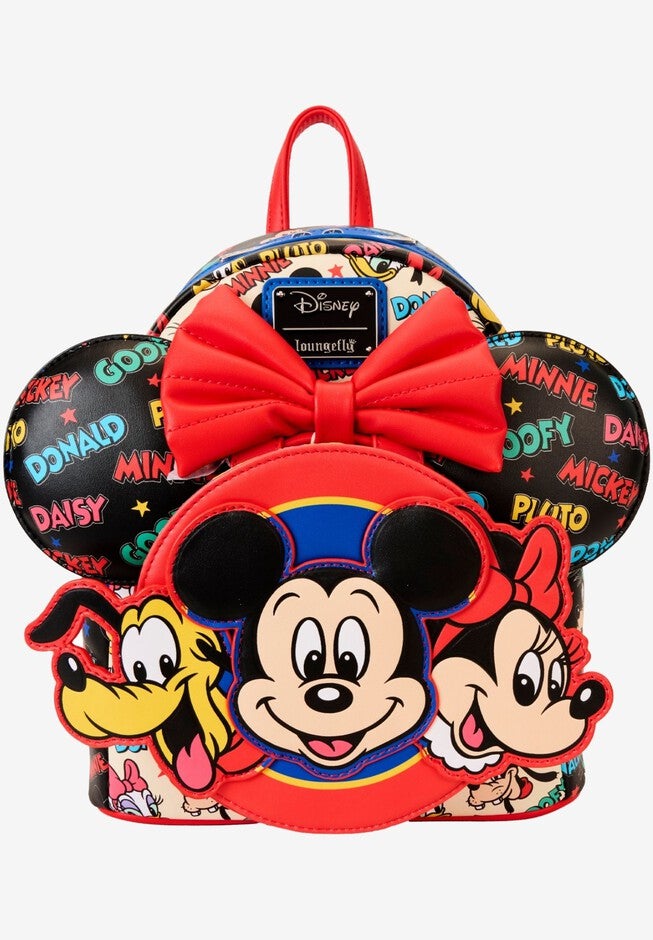 Loungefly x Disney Mickey And Friends Classic Mini Backpack & Ears Combo, RED, hi-res image number null