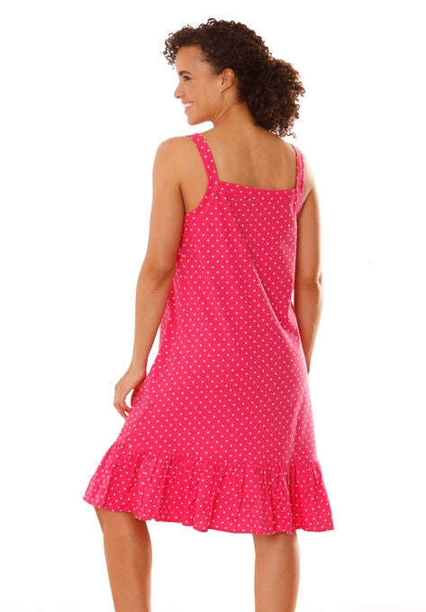 Sleeveless Knit Chemise Sleepshirt, , alternate image number null