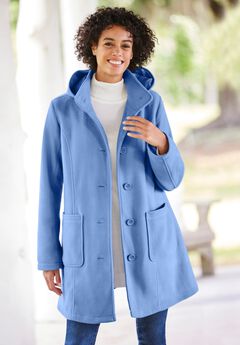 Hooded A-Line Fleece Coat