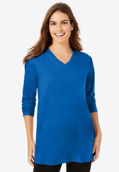 Perfect Long-Sleeve V-Neck Tunic