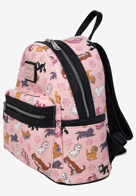 Loungefly x Disney Cats Mini Backpack Handbag All-Over Print Cheshire Marie, , alternate image number null