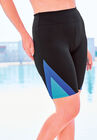 Colorblock Swim Shorts with Sun Protection, BLACK BLUE TURQ, hi-res image number null