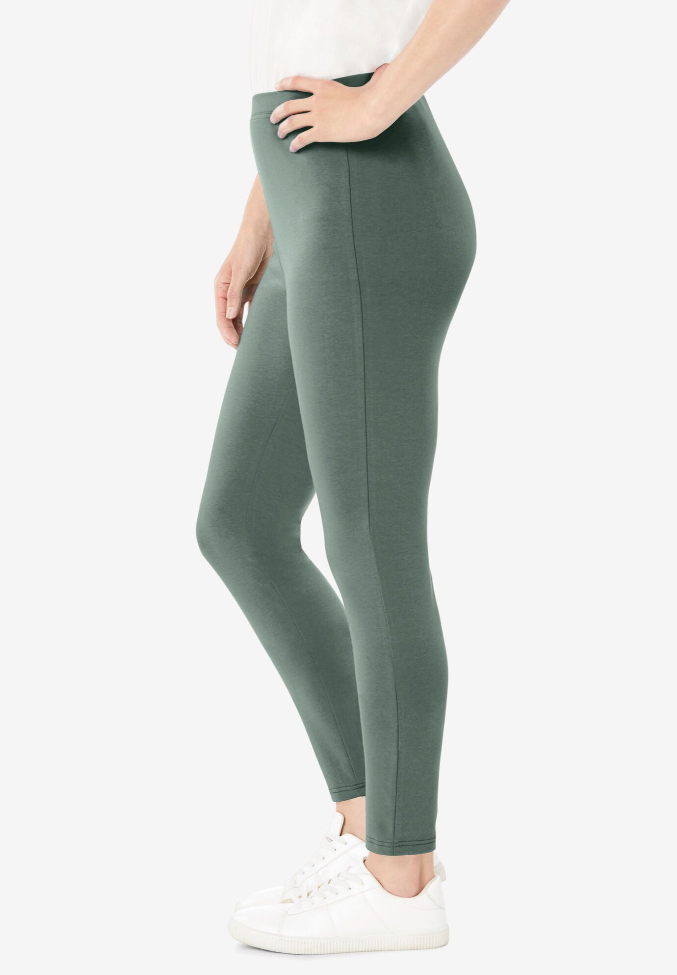 Stretch Cotton Legging, PINE, alternate image number 2