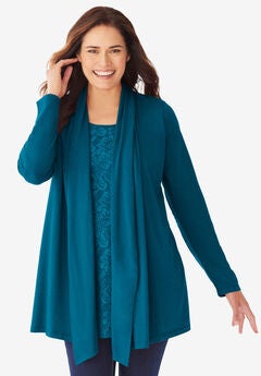 2-Fer Cardigan & Lace Tunic