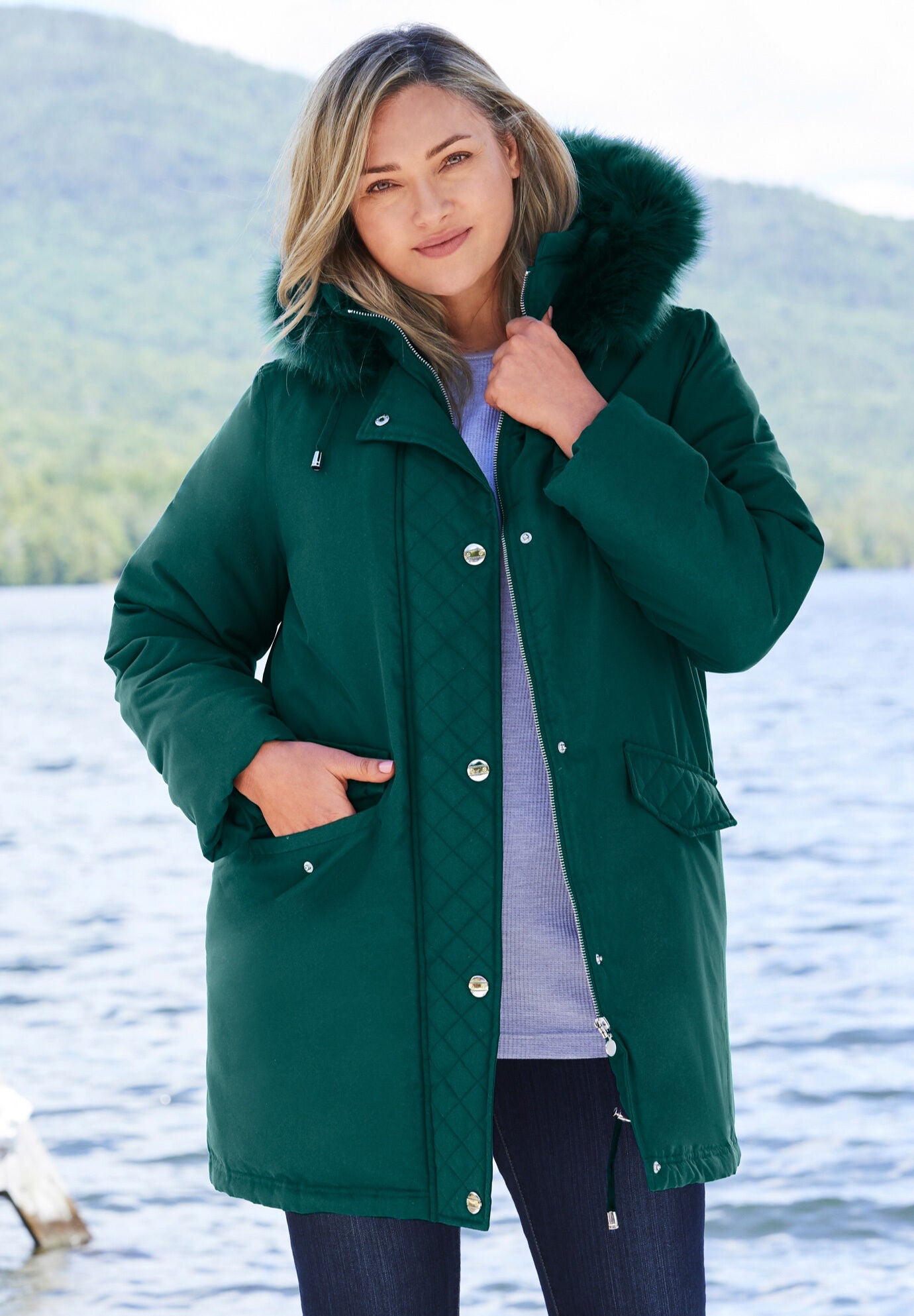 Woman within parka clearance