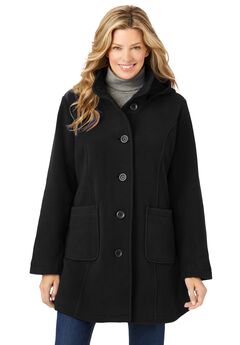 Hooded A-Line Fleece Coat