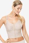 Jacquard Front-Close Wireless Longline Posture Bra, NUDE, hi-res image number null