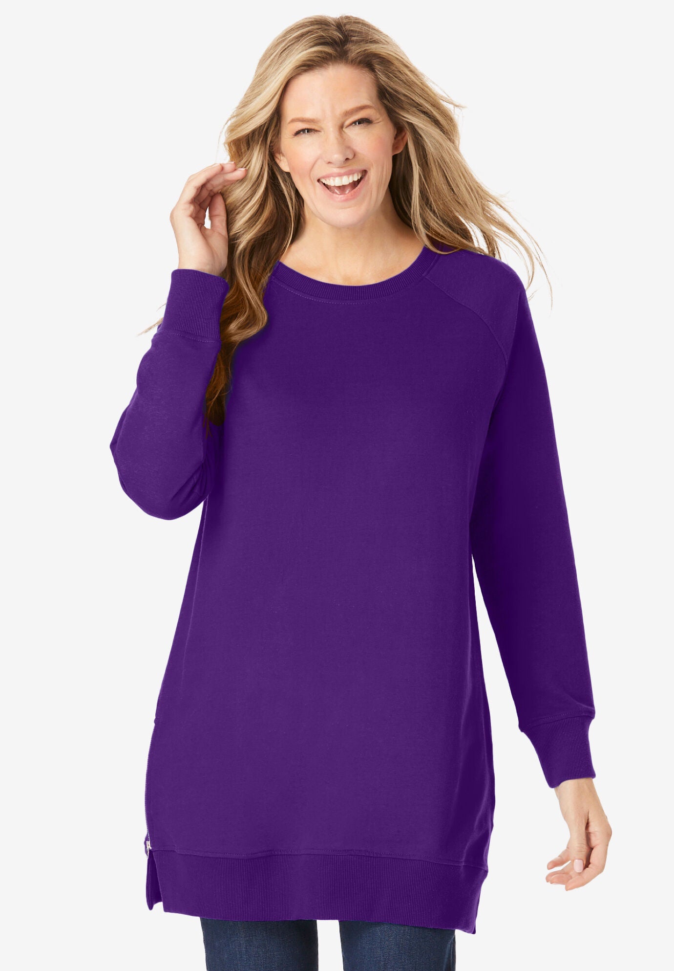 Side zip deals sweatshirt women's