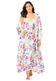 Plus Size Long Peignoir Sets