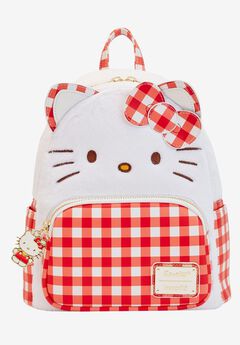Loungefly x Sanrio Hello Kitty Mini Backpack Handbag Gingham White Red