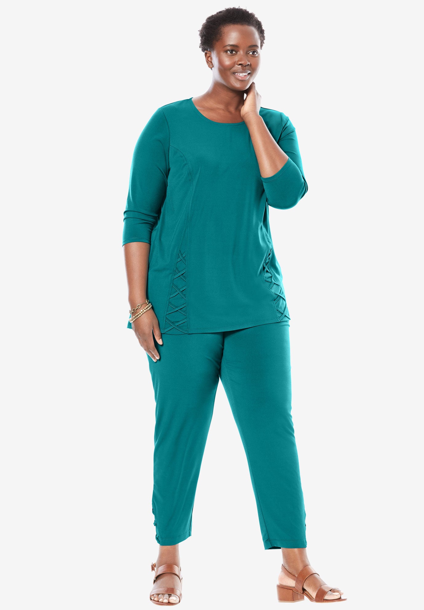 knit plus size pants