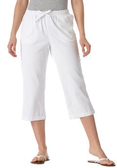 Drawstring Denim Capri