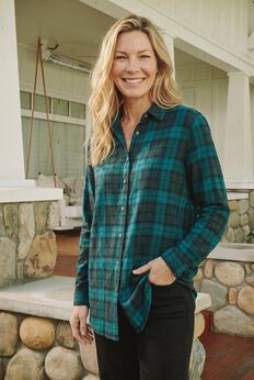 Plaid Double-Brushed Cotton Flannel Shirt