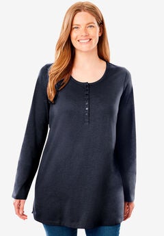 Perfect Long-Sleeve Henley Tee