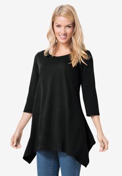 French Terry Handkerchief Hem Tunic